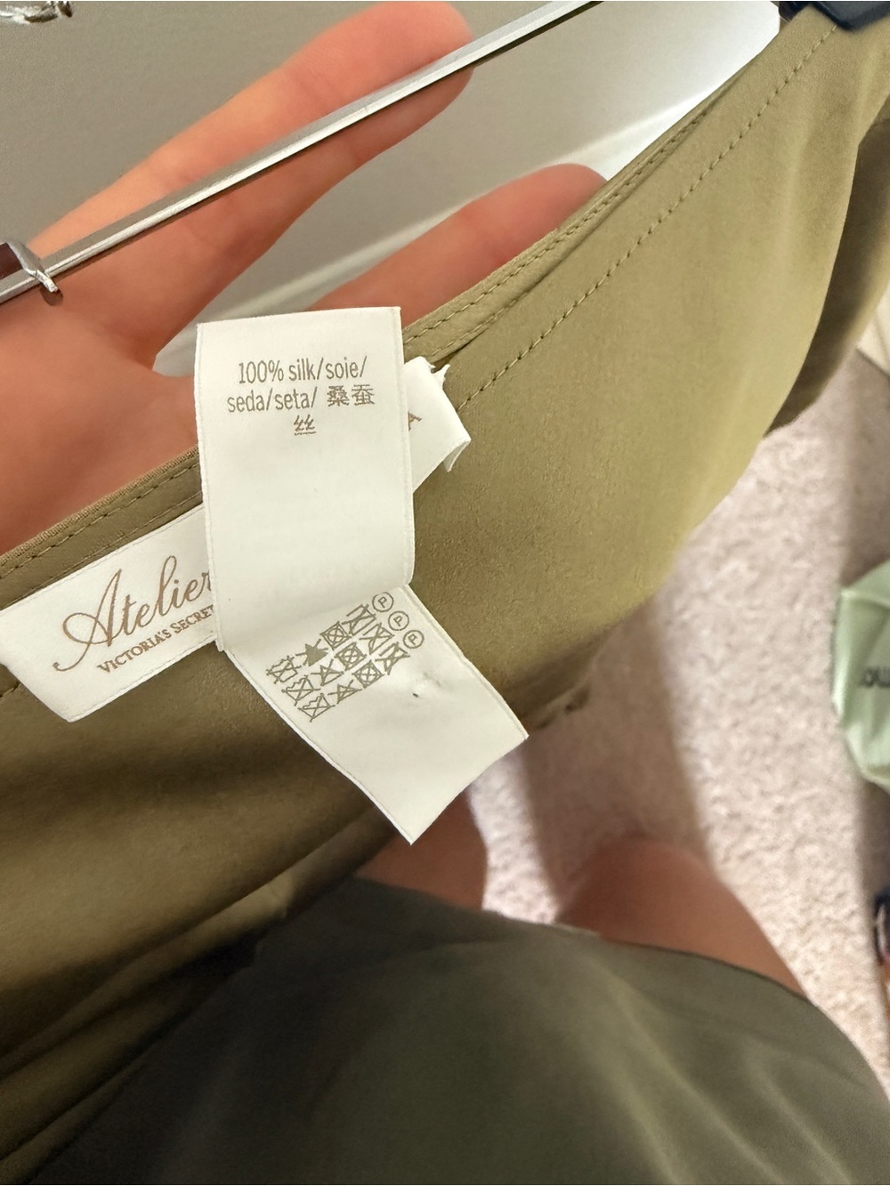 Victorias Secret x Altuzarra Collab Green moss 100% silk Satin Bias-Cut Skirt - Picture 4 of 5